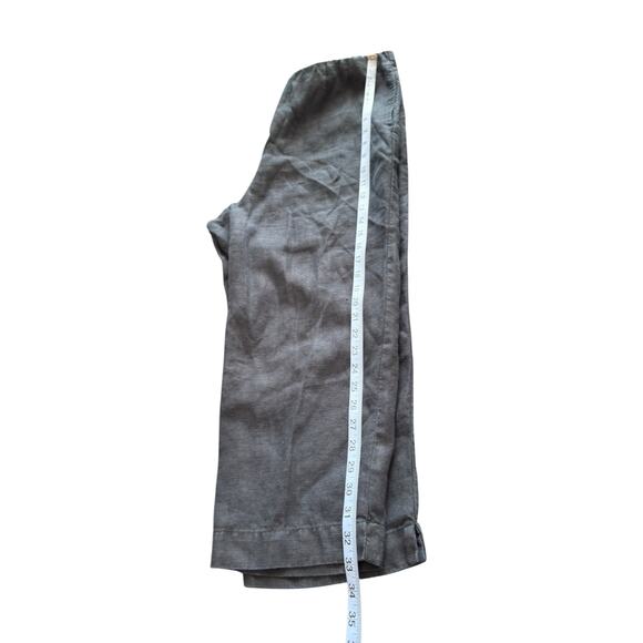 J. Jill Pure Jill Linen Slim Crop Pants Black Lagenlook Pull On Stretch Medium - Picture 10 of 11